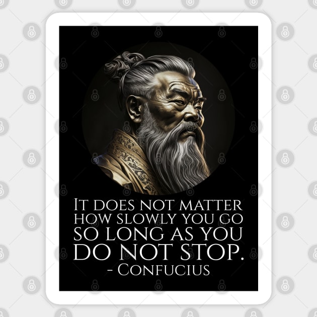 It does not matter how slowly you go so long as you do not stop. - Confucius Sticker by Styr Designs